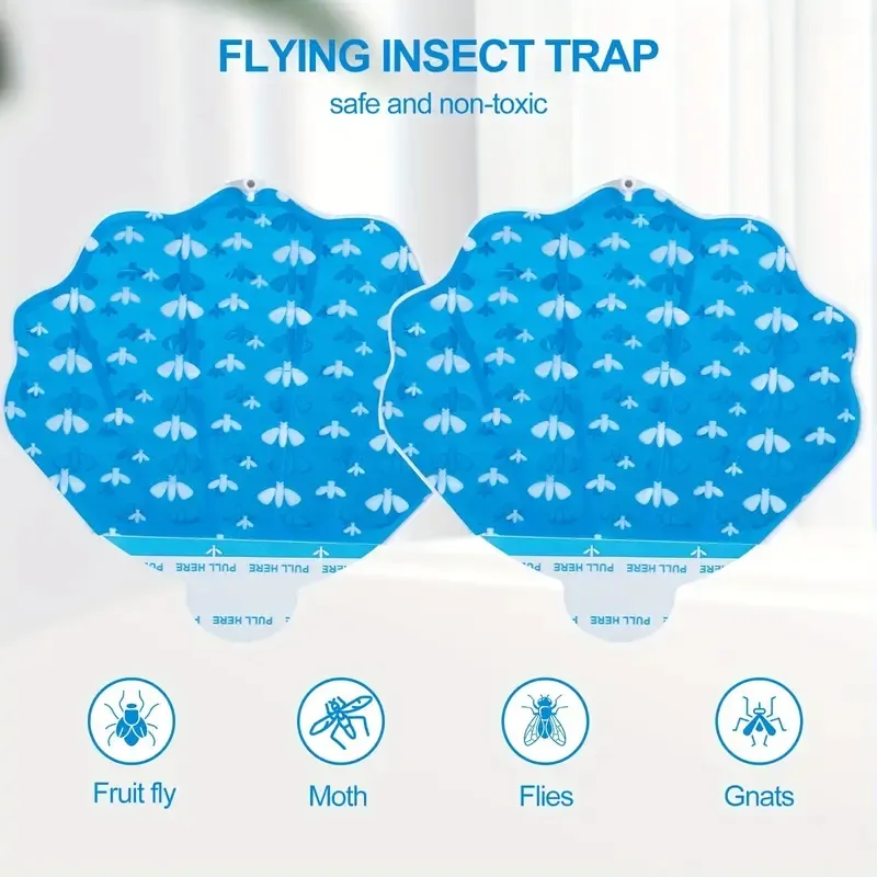 2pcs,Eliminate Flying Insects Instantly with the HU002 Plug-in Fly Trap - Perfect for Bedroom, Kitchen, and Office!