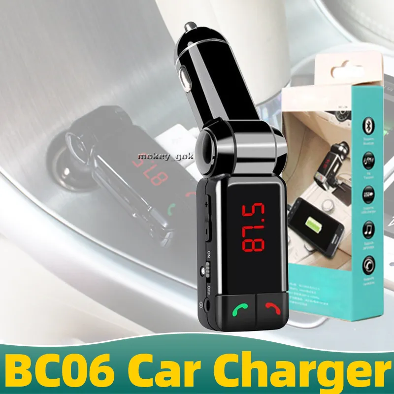 BC06 CAR SHARGER FM Nadajnik Wysoka wydajność cyfrowy bezprzewodowy Bluetooth In-Car Bluetooth Bluetooth FM Radio Stereo Adapter