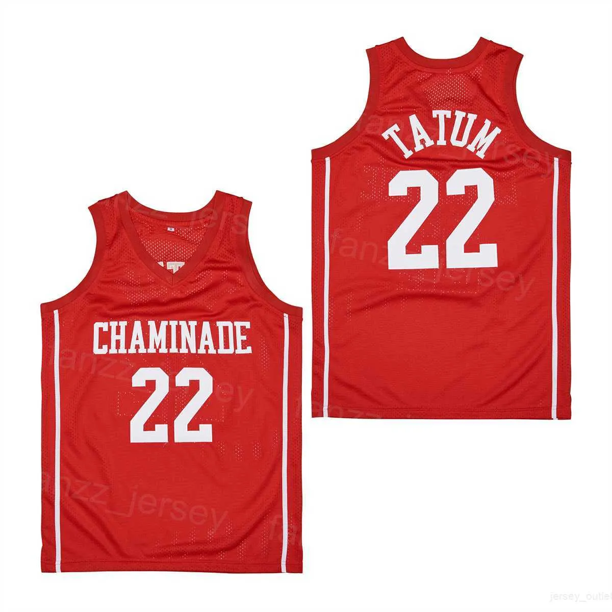 22 Jayson Tatum Chaminade Trikots High School Basketball College Preparatory Moive Pullover für Sportfans Stickerei University Red Team Atmungsaktiv HipHop