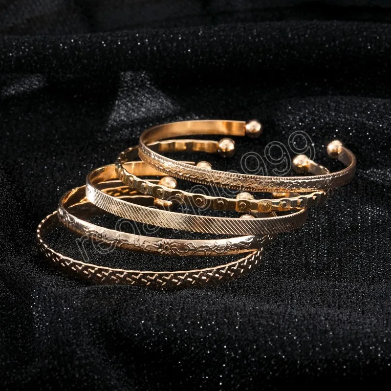 Motivi irregolari stelle braccialetti del cuore floreale set uomini uomini color oro in metallo bracciale regali di gioielleria