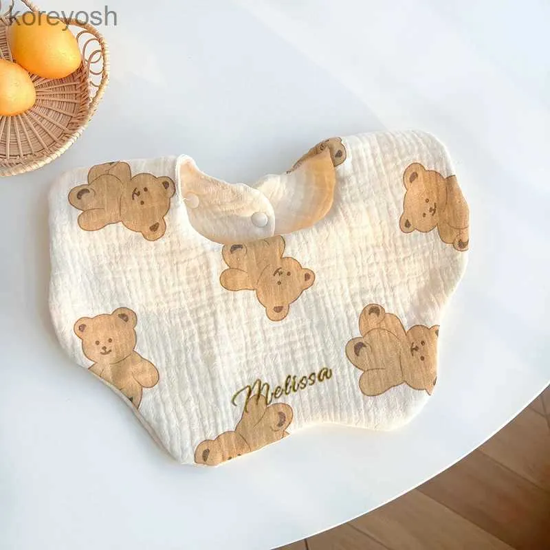 Babadores Burp Panos Personalizado Bebê Babador 6 Camada Algodão Gaze Infantil Saliva Toalha Sujeira Bib Criança Burp Panos Para Bebê Dos Desenhos Animados Atacado Bordado GiftL231125