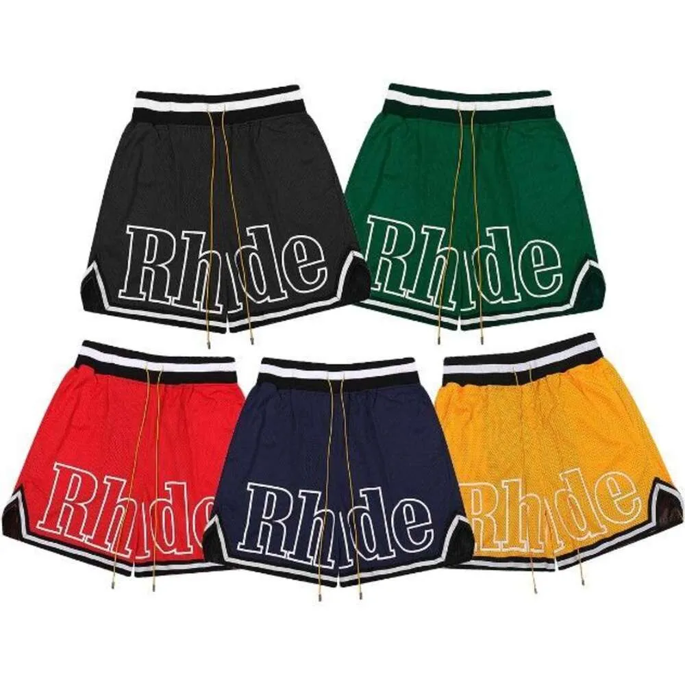 Designer Korte Mode Casual Kleding Strandshorts Rhude Amerikaanse High Street Fashion Br Mesh Sport Basketbalshorts Los Relaxed Strandbroeken Heren Dames Zomer