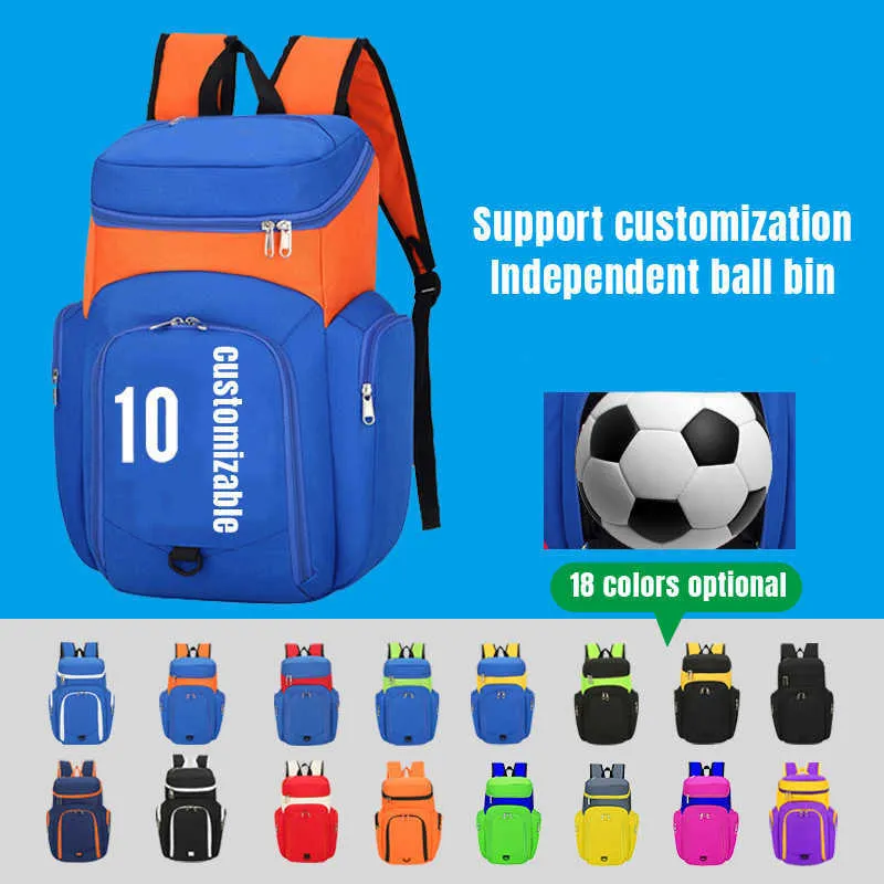 Borse da esterno Zaino sportivo da calcio personalizzabile Zaino da fitness per adulti di grande capacità Borsa da esterno in tessuto Oxford Zaino da basket per adolescenti J230424