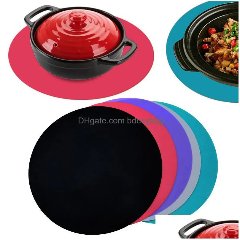 soft silicone nonstick round microwave mat heat resistant baking pad table mat pastry tray cooking tool home kitchen accessori lx5384