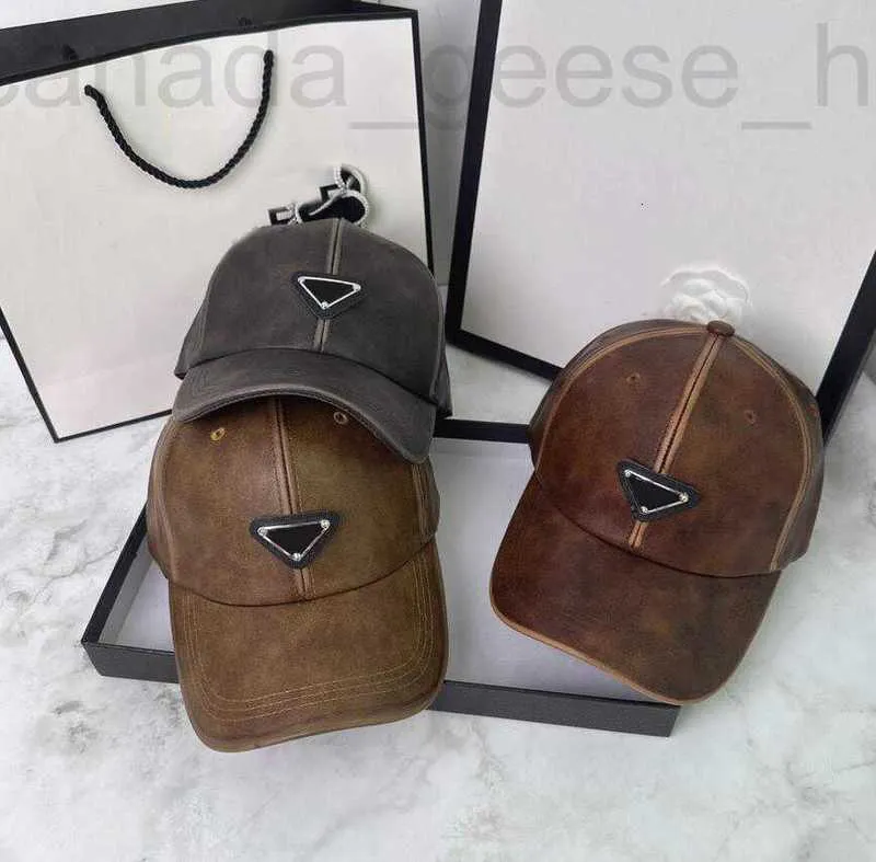 Bola Caps Designer Luxo Clássicos Designer Retro Marca Triângulo Letra Mens Mulheres Alta Qualidade Pu Leathe Boné De Beisebol Faça Velho Verão Sunhat Inverno