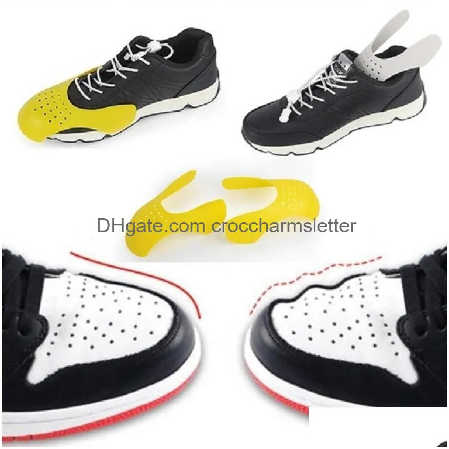 Acessórios para peças de sapatos Escudo de sapatos ao ar livre atlético para tênis Anti Anti Crenco Robala Suporte Toe Cap Sp Dhtgo
