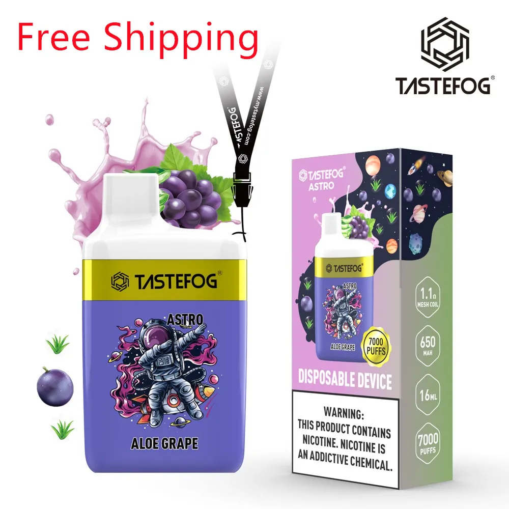 Wholesale Vape Tastefog Astro 7000 Puffs Disposable E-Cigarette with Rechargeable Battery