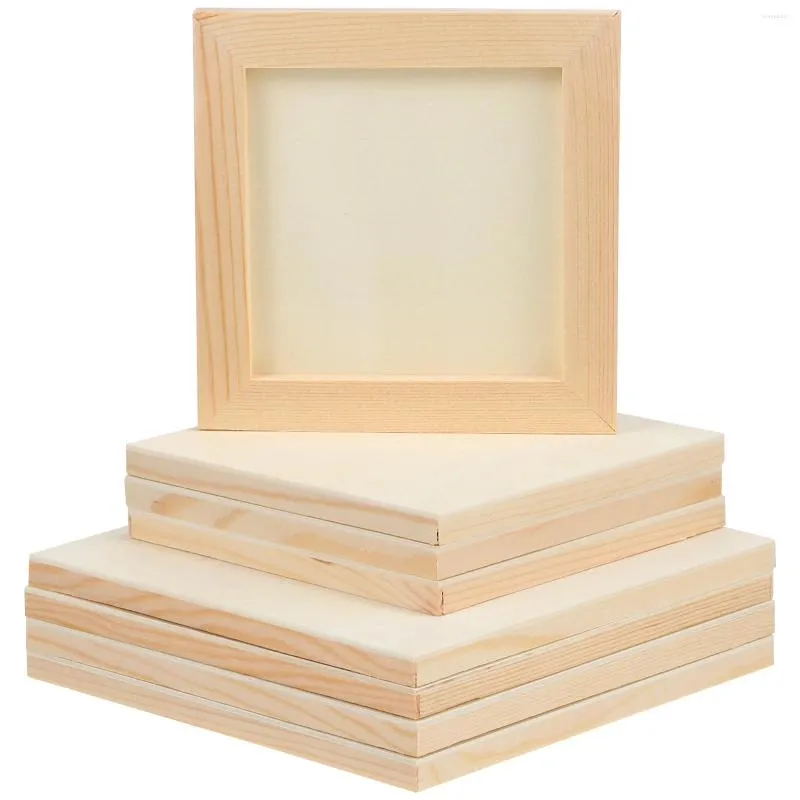 Frames 8 Pcs Wooden Picture Square Craft DIY Po For Crafts