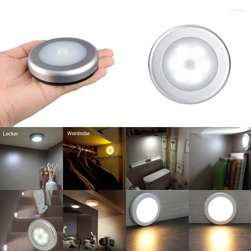 Nachtlichten Wireless 6 LED Motion Sensor Licht Wandkast Garderobe Lade Batterijlamp EST