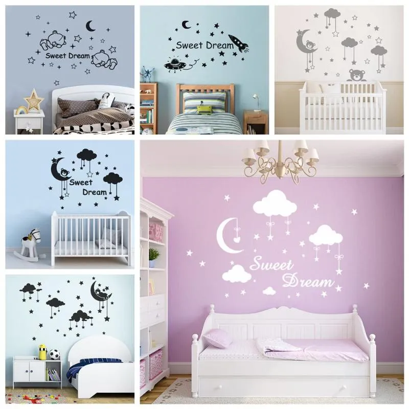 Wall Stickers Cartoon Sweet Dream Animal Lover Home Decoration Accessories For Children's Room Kids Decal Decor