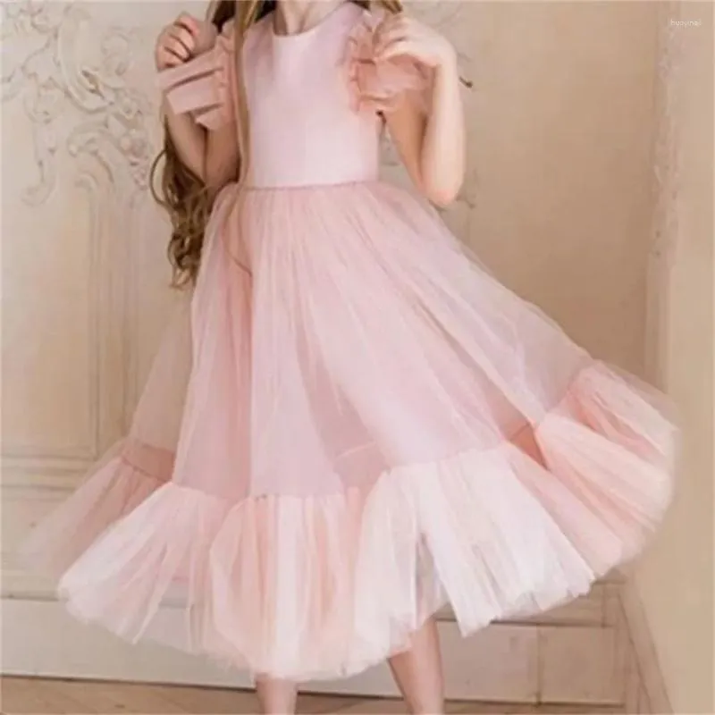 Girl Dresses Flower Dress Lovely Tulle Decals Exquisite Princess Angel Wedding Party Ball First Communion Dream Kids Gift
