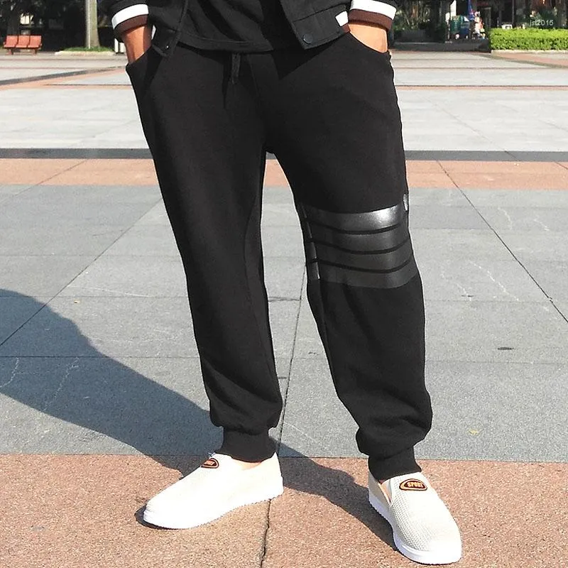 Pantalons pour hommes grande taille pour hommes noir mince printemps et automne mâle décontracté élastique pantalon poutre pieds Style coréen 5XL 6XL 7XL 8XL