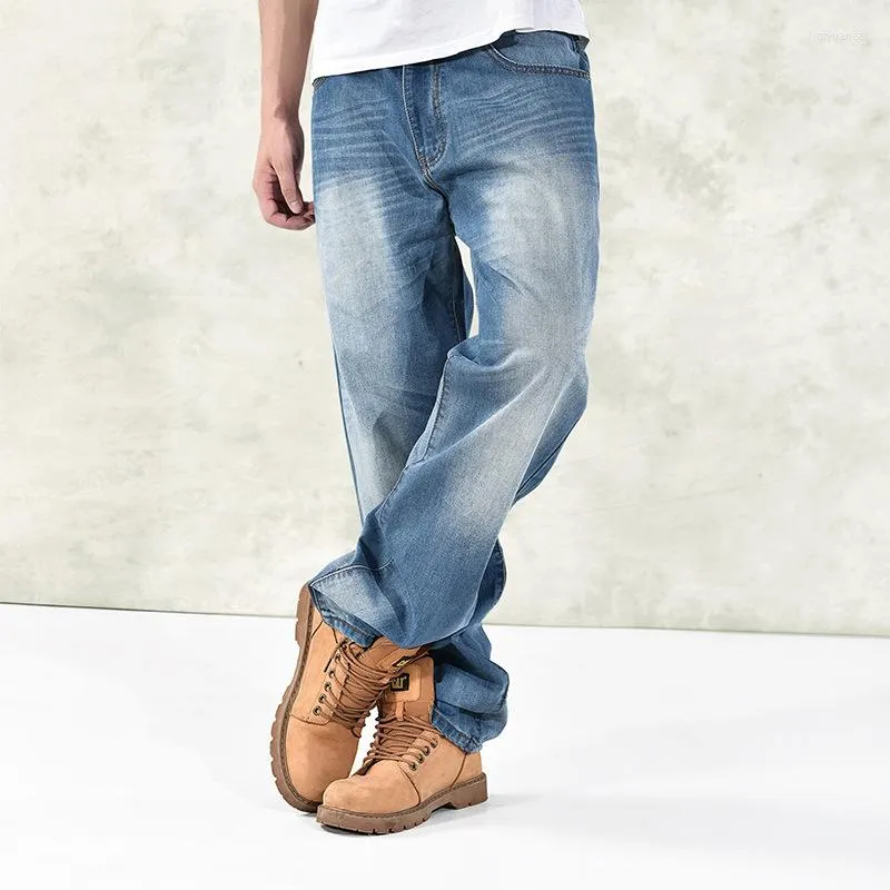 Men's Jeans 2023 Autumn Winter Loose Plus Size Baggy Hip Hop Wide Leg Comfortable Parkour Streetwear Denim Pants Long Trousers Male