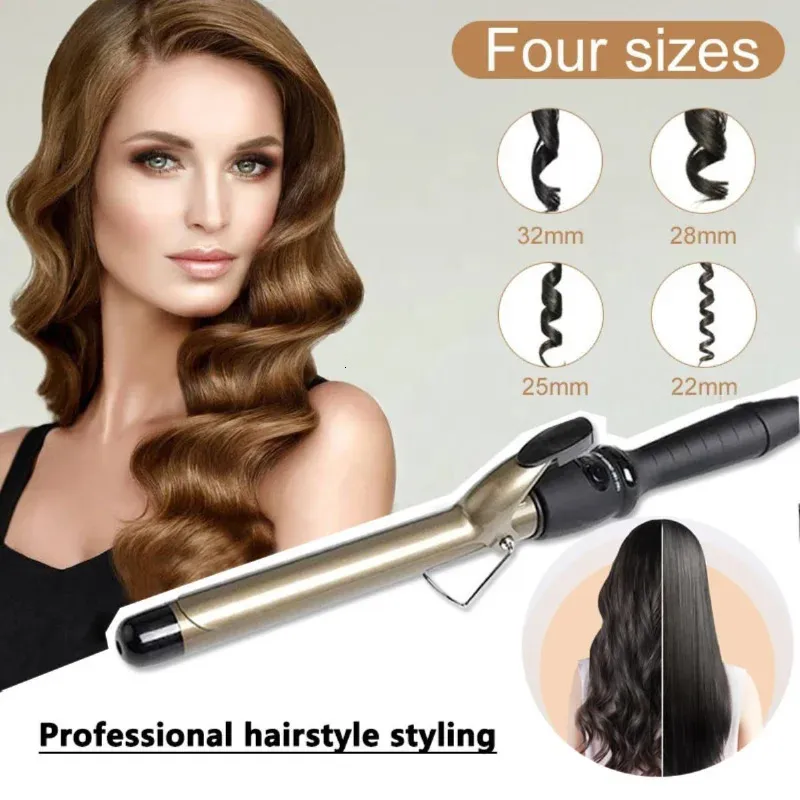 Curling Irons Profesjonalna regulacja LCD cyfrowa temperatura wyświetlacz Curling Iron Roller Curls Ceramiczne szkliwo do włosów narzędzia do włosów 231124