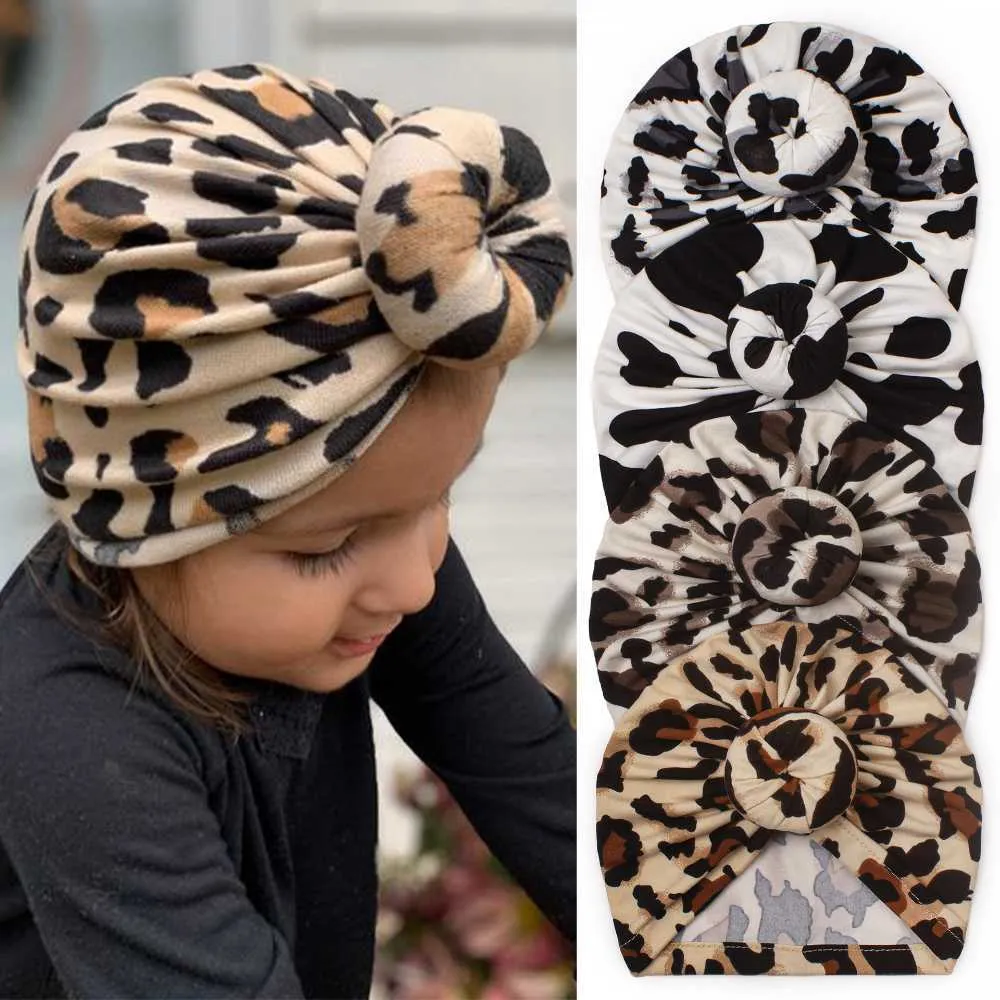 Кэпки S Bbay Hat Leopard Print Super Baby Boy Girl Turban Soft Indian Hat аксессуары P230424