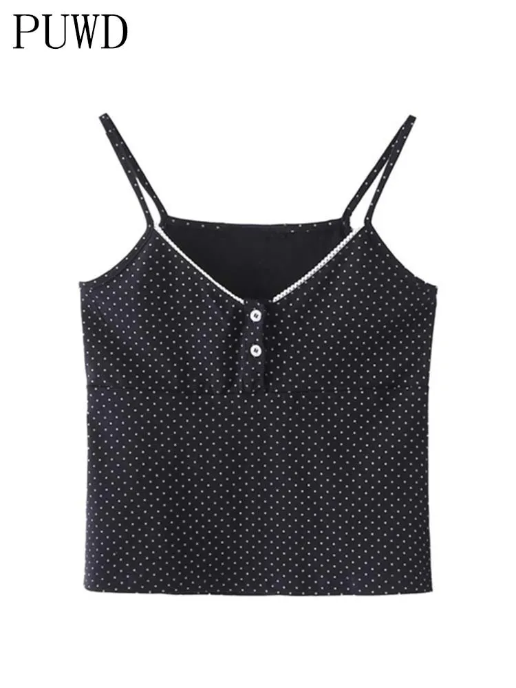 Frauen Tanks Camis PUWD Casual Black Blumendruck weiche Baumwolltanks -Tanks -Sommer -Mode Retro Ultra dünn 230425