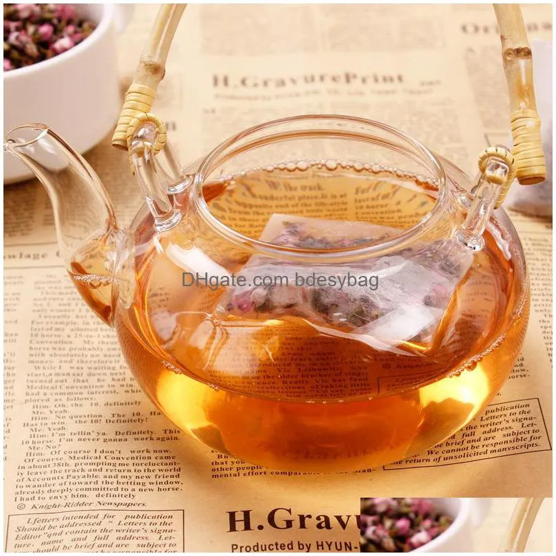 empty paper tea bags heat seal filter paper herb loose disposable tea bags tea infuser strainer 7x10cm lx4670