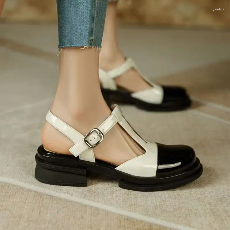 Sandals Ladies Shoes Round Toe Tip For Women Chunky Summer 2023 Platform Footwear Closed Thick Heel Block Outdoor Anti Slip