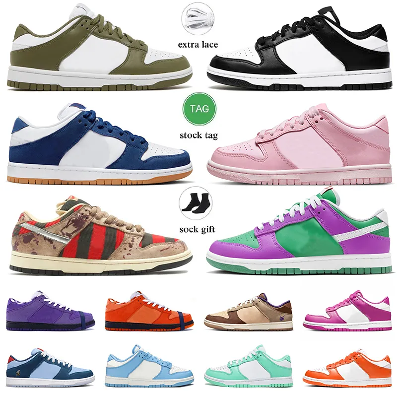 schoenen voor heren dames platte lage sneakers Panda Wit Zwart Grijs Fog Triple Pink UNC Syracuse Reverse Medium Olive GAI Dhgate heren casual trainers sport groot maat 13