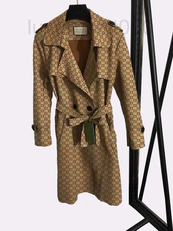 Trench da donna Designer New Women Fashion Coat Elegante Confortevole donna Ampio risvolto Tempo libero Colore semplice Lungo Autunno Inverno Giacca a vento XDRA