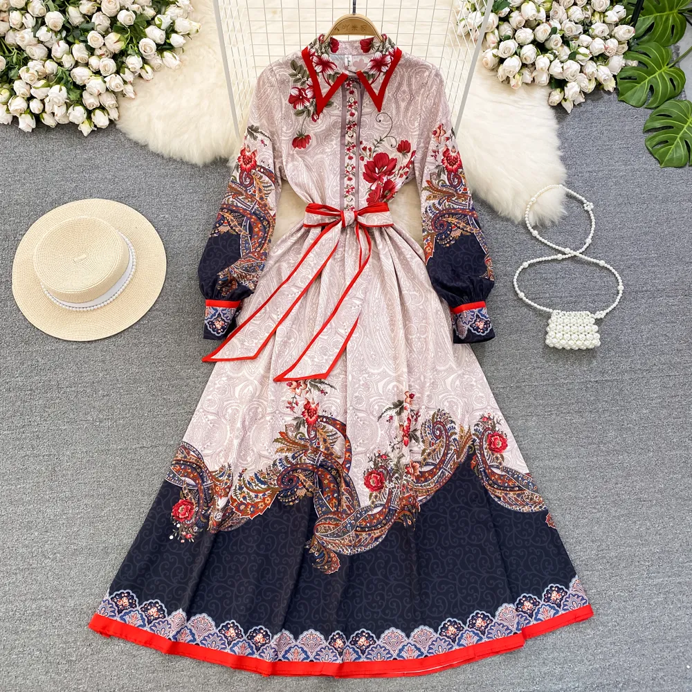sachin and babi light blue dress Long Sleeve Vintage Dresses: Elegant Printed Shirt... From  Stephaniestore666, $38.2 In Bulk