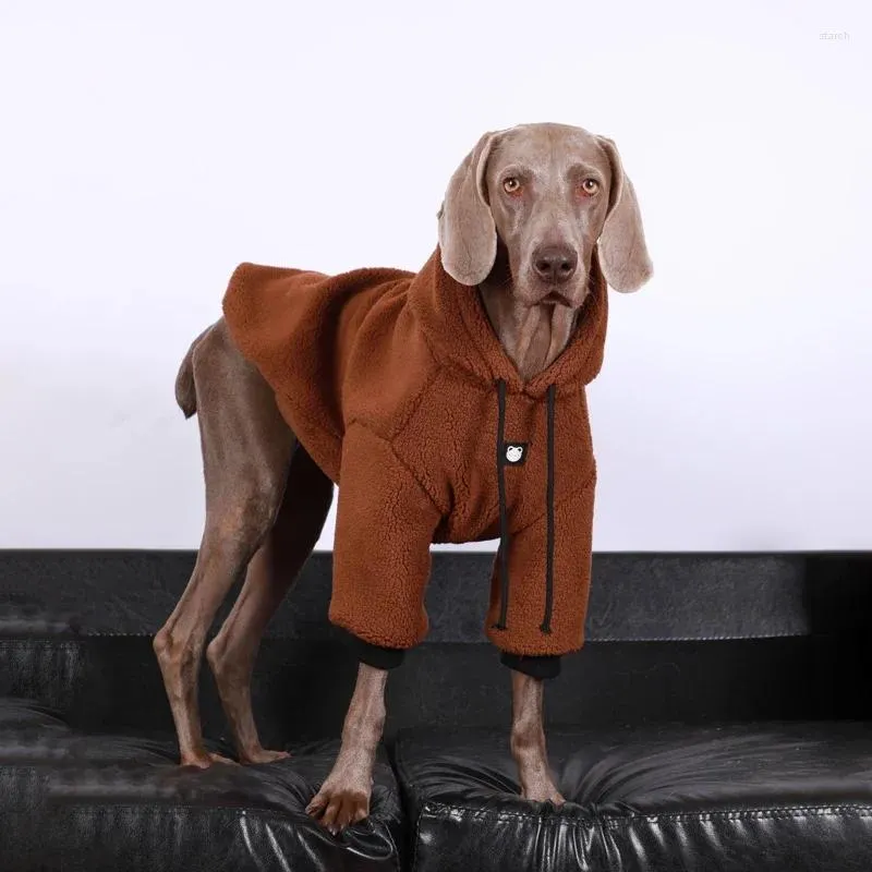Hundklädjacka vinterpolär fleece varm stor hoodie för medelstora stora kläder doberman labrador kappa