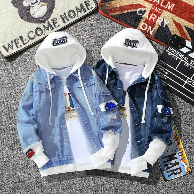 Vestes femme Printemps et automne veste en jean à capuche veste en jean hip-hop pour femme veste en jean pour femme veste de rue bombardier de loisirs 230425