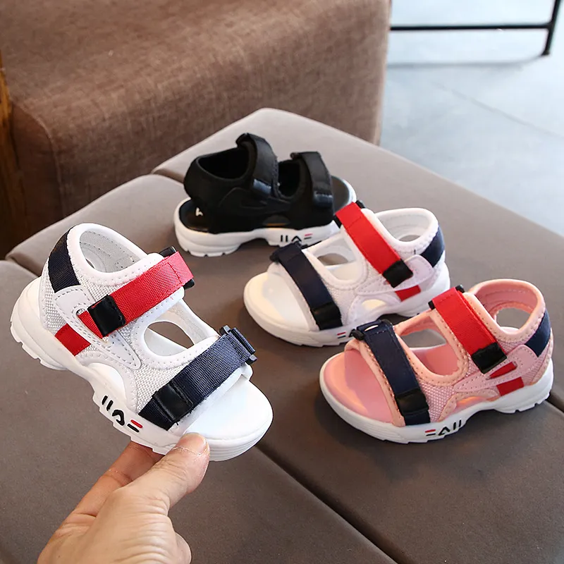 Sandaler Summer Soft Bottom Non-Slip Boys Sports Sandaler Leisure Girls Shoes Fashion Flat Baby Toddler Beach Shoes 230425