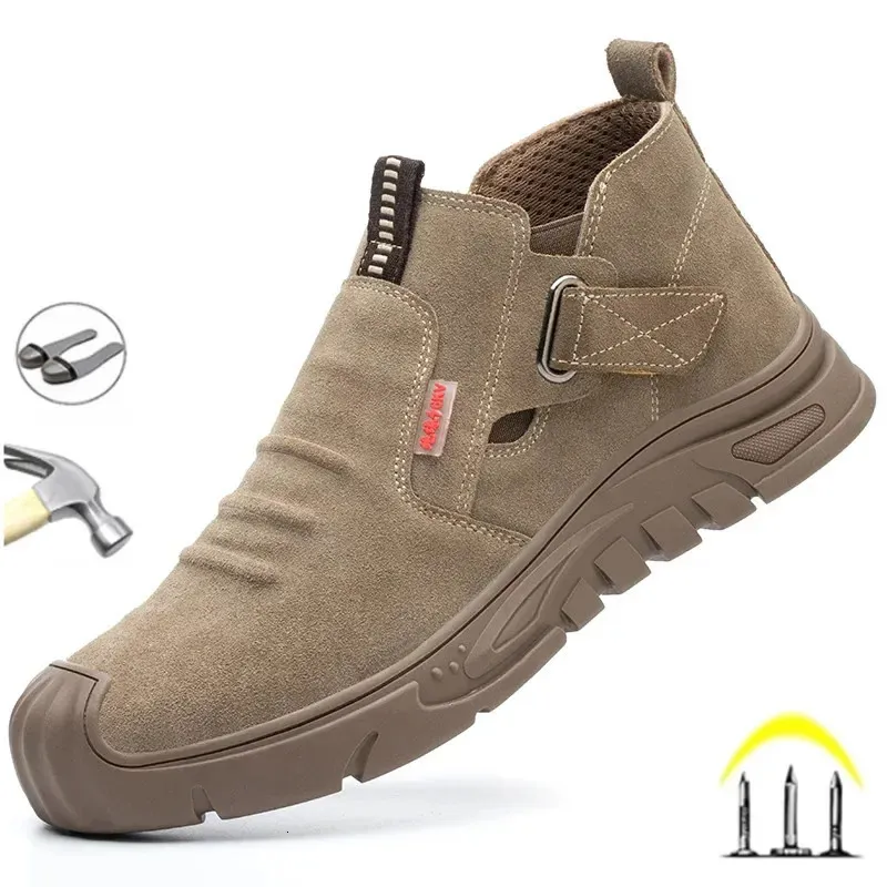 Stivali da lavoro Sneakers da uomo Scarpe con punta in acciaio indistruttibili Stivale di sicurezza Antipuntura da lavoro per scarpe con calzino 231124
