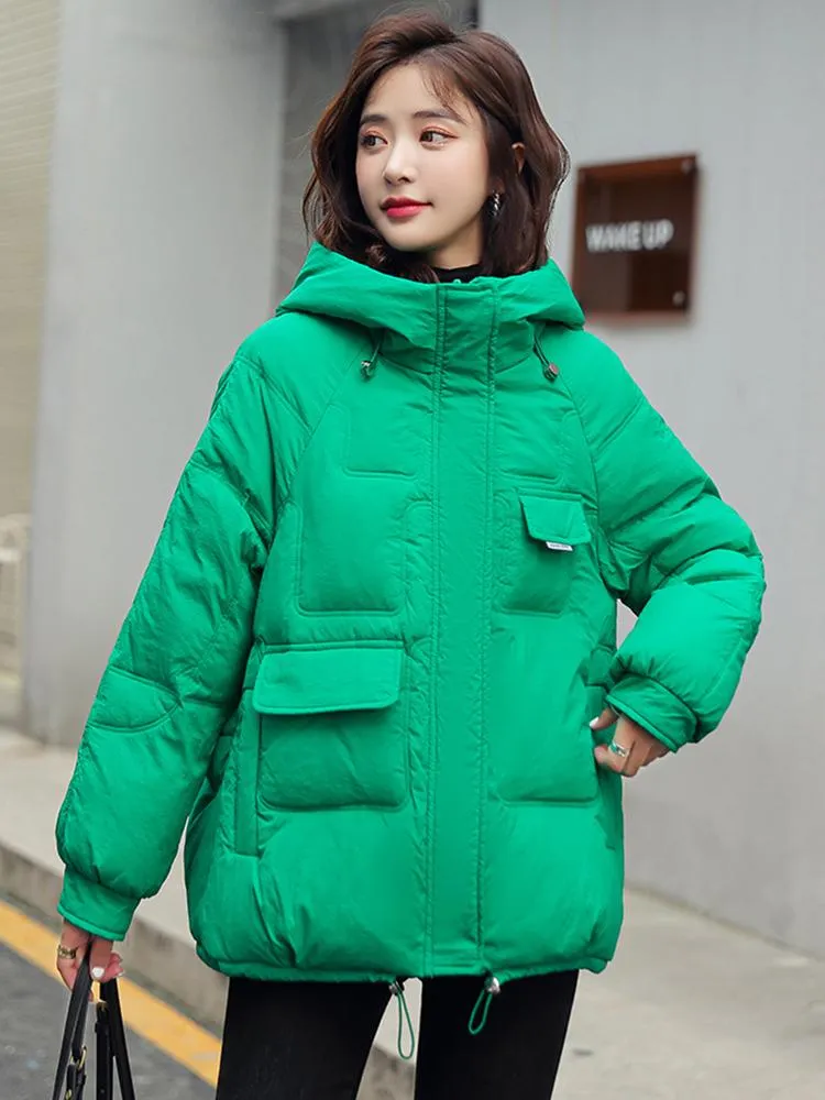 Women's Trench Coats Winter Women Short Parkas Jackets Casual Thick Warm Hooded Pattern Coat Female Outwear Loose Jacket ParkasWomen's