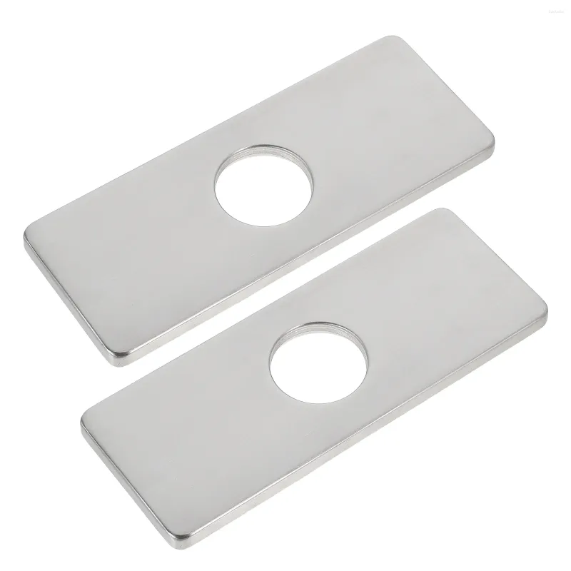 Torneiras de cozinha 2 pcs painel placa vaidade decoração buraco capa pia acessórios bacia de aço inoxidável