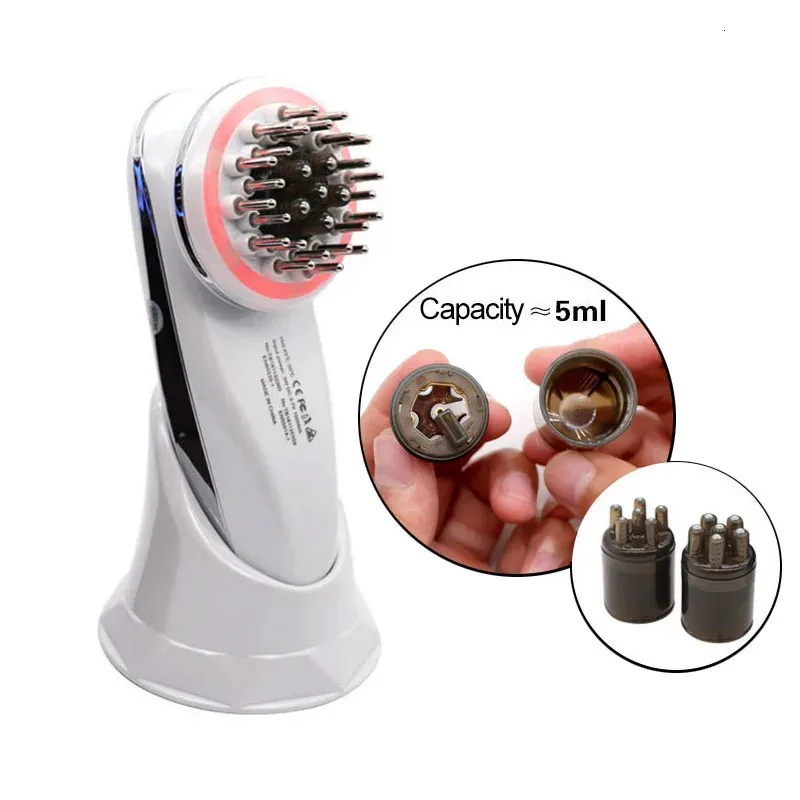 Cabeça massageador elétrico sem fio luz vermelha crescimento micro corrente anti perda de cabelo cuidados vibração massagem pente couro cabeludo 231123