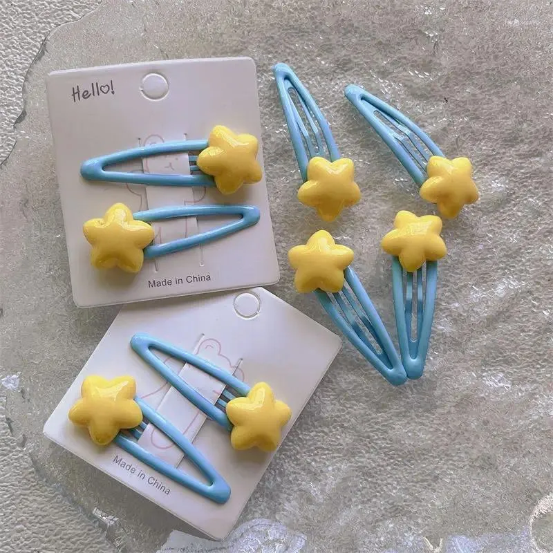 Hair Accessories 20pcs/Set Star Clip Yellow Five-Pointed Girls Hairpins Children Sweet Barrettes Headband Kids