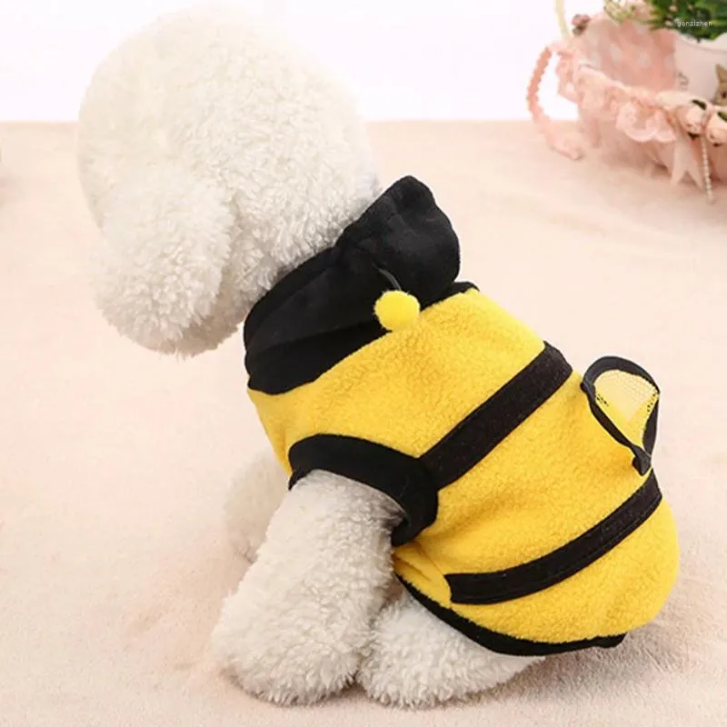 Hundkläder Pet Transformation Costume Puppy Hoodie Cosplay Bee Clothing Sleeveless Hoodies Halloween