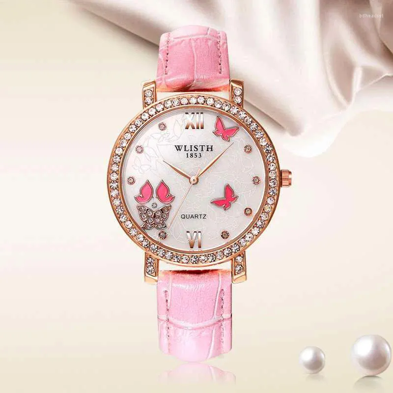 Zegarek 2023 moda wlisth najlepsza marka eksplodująca damska sukienka prezentowe zegarki darem Casual Korea Edition skórzane panie zegarek luksusowy diament