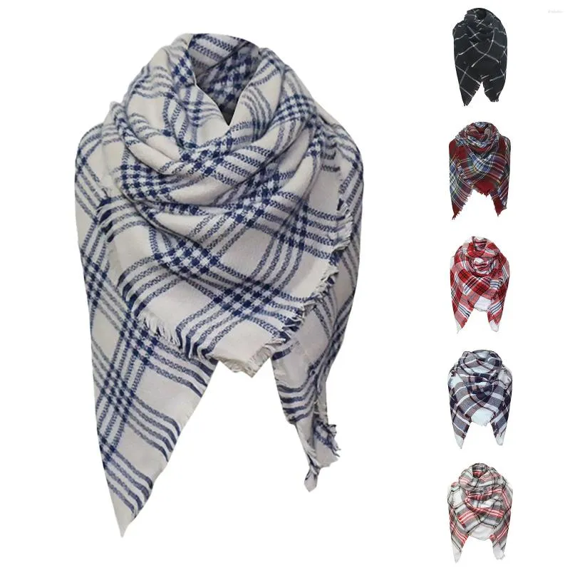 Foulards Femmes Hiver Coloré Plaid Chaud Doux Écharpe Châle Imitation Spécial S