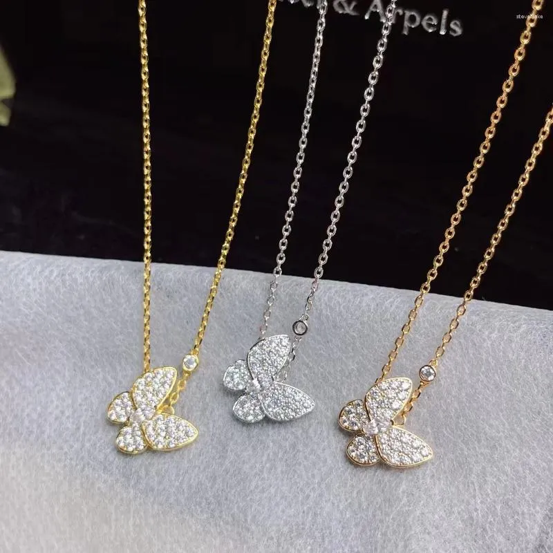 Pendant Necklaces Elegant Delicate Zircon Butterfly Necklace