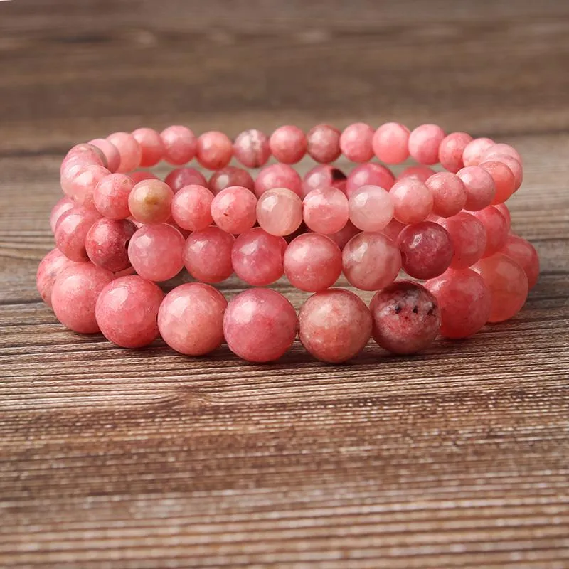 Strand Beaded Strands Natural Rhodochrosite Stone Beads 6mm 8mm 10mm For Charm DIY Jewelry Making Men Women SuppliesBeaded