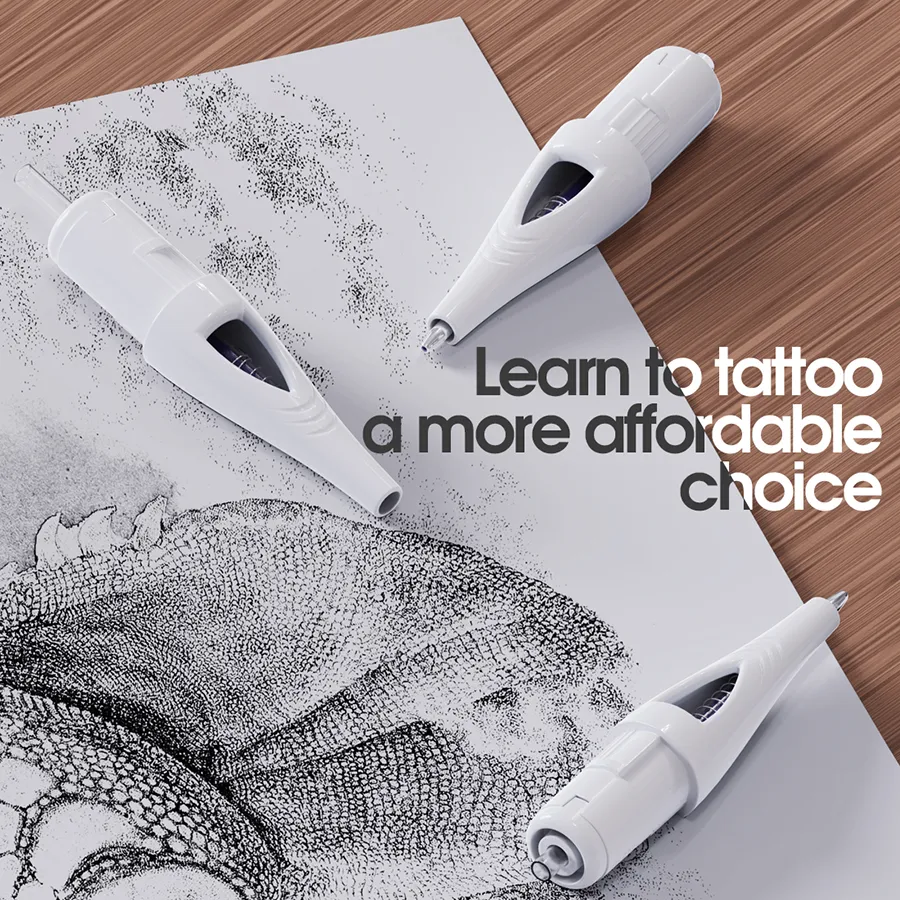 Dragonhawk Practice Wireless Tattoo Practice Kit Dragonhawk X4 Pen Machine, Cartridges ...