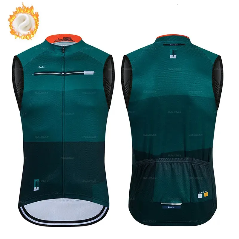 Radsport-Shirts Tops RAUDAX Winter-Thermo-Fleece-Radweste ärmelloses Radtrikot Fahrrad warme Weste Outdoor-Sport MTB warme Fahrradjacke Kleidung 231124