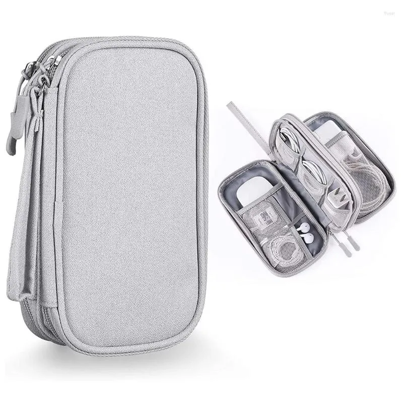 Storage Bags Travel Cable Organizer Bag Pouch Accessories Carry Case Portable Waterproof Double Layers All-in-One For Cord Charge