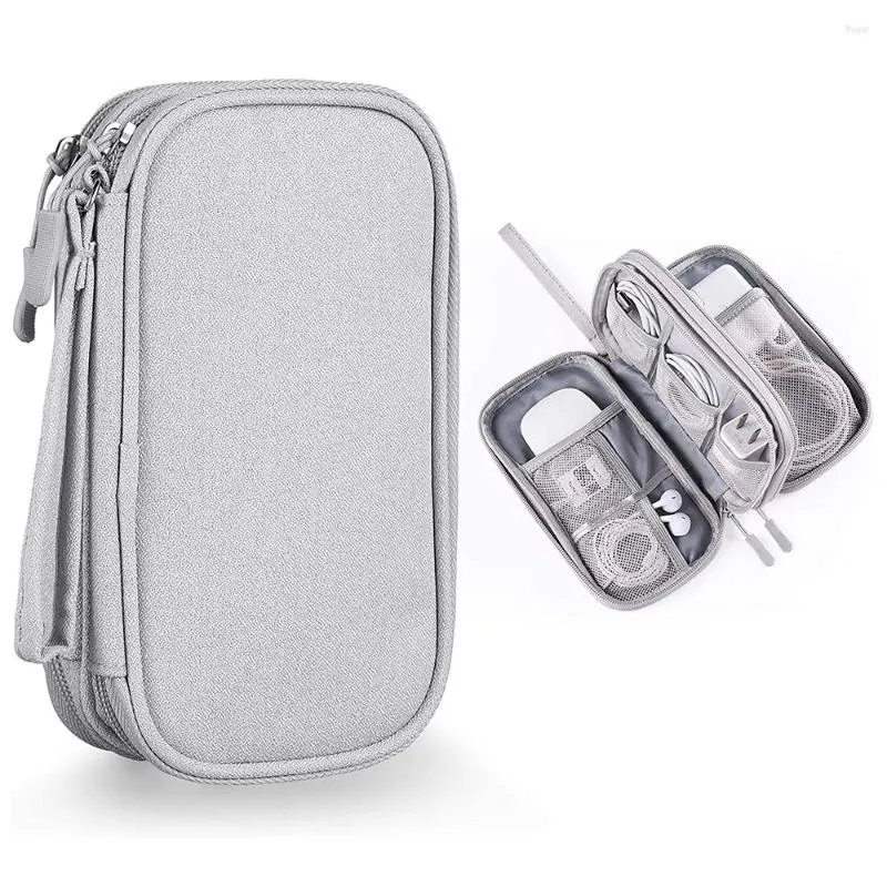 Borse portaoggetti Borsa da viaggio per organizer per cavi Custodia per accessori Custodia per il trasporto Doppi strati impermeabili portatili All-in-One per la ricarica del cavo