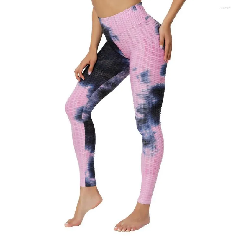 Damen-Leggings RosEvans Damen-Tie-Dye-Sport-Yoga-Leggings Fit Booty Lifting High Waist Push Up Gym Female Sport PantsTight Hip Lift