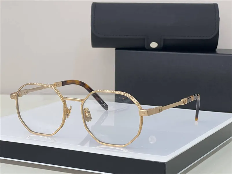 Eyewear óptico de polígono de novo design de moda 080 quadro de metal simples e generoso óculos de ponta com caixa podem fazer lentes de prescrição
