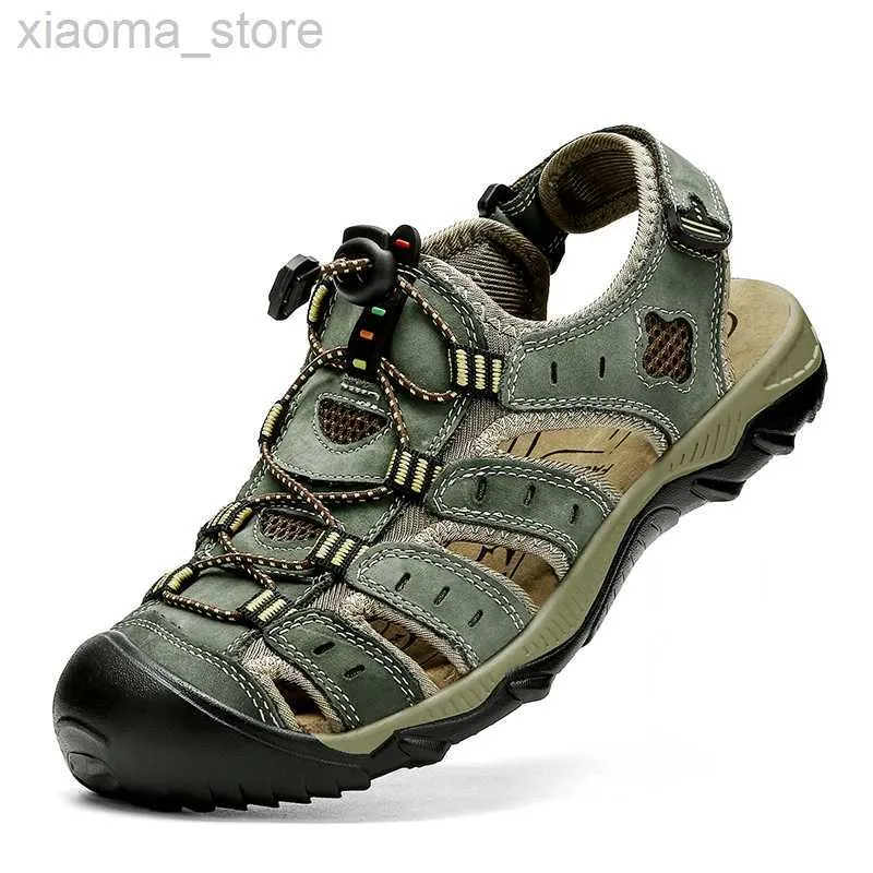 Hiking Footwear 2023 men walking shoes leather sandals comfortable cow beach water sandals trekking tennis camping man fishing tourism shoes