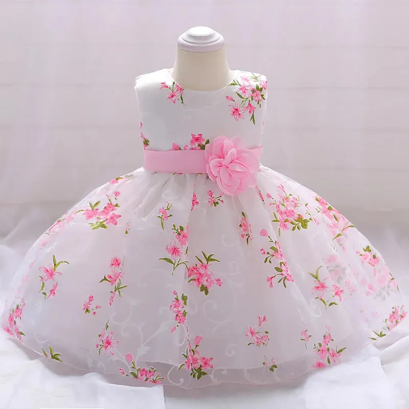 Платья для девочек, платье в стиле фэнтези на первый день рождения, платье для крещения, праздничное платье для младенцев, рождественские платья с цветами, 231124