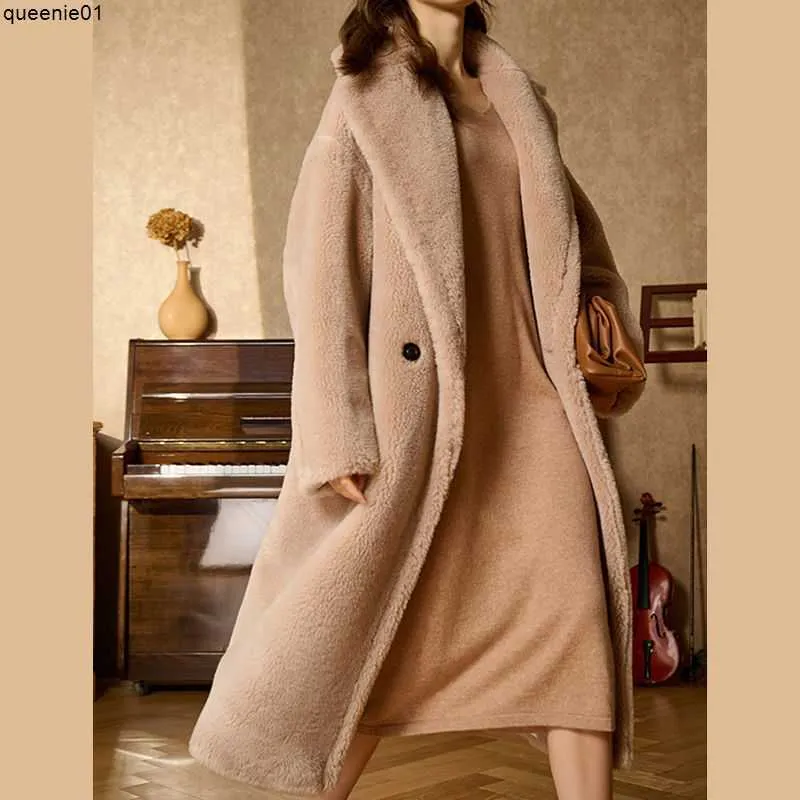 Misto Lana da Donna Mm Abbigliamento da Donna Cappotti firmati Alta qualità Max Classico Orsacchiotto con cappuccio Giacche Cappotto di pura lana personalizzato fatto a mano Moda lunga allentata