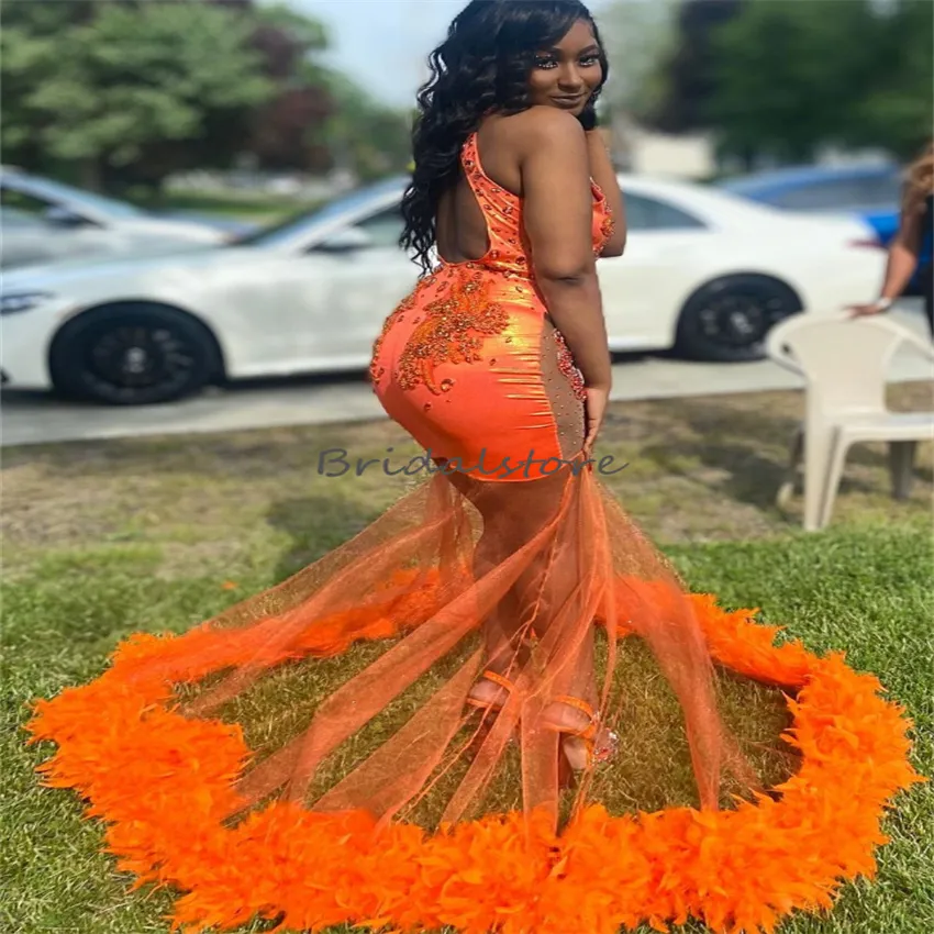 Orange prom gowns sale