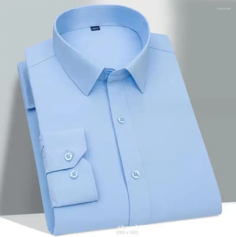 Мужские классические рубашки Рубашка с длинными рукавами Сплошной цвет Деловая официальная одежда Для работы Расширенный эластичный Профессиональный