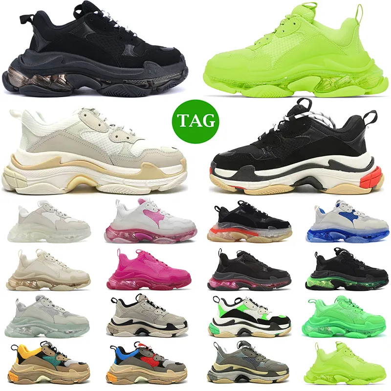 Hotsale triple s uomo donna scarpe casual sneakers con plateau Nero Bianco Beige Rosso scuro Grigio Blu Verde allenatore da uomo jogging all'aperto camminata